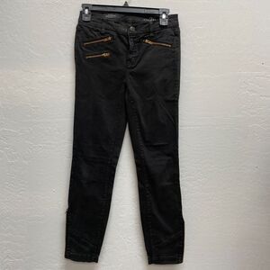 J CREW Black Moto Toothpick Jeans Size 26 Ankle Zipper‎ Skinny Going Out Holiday